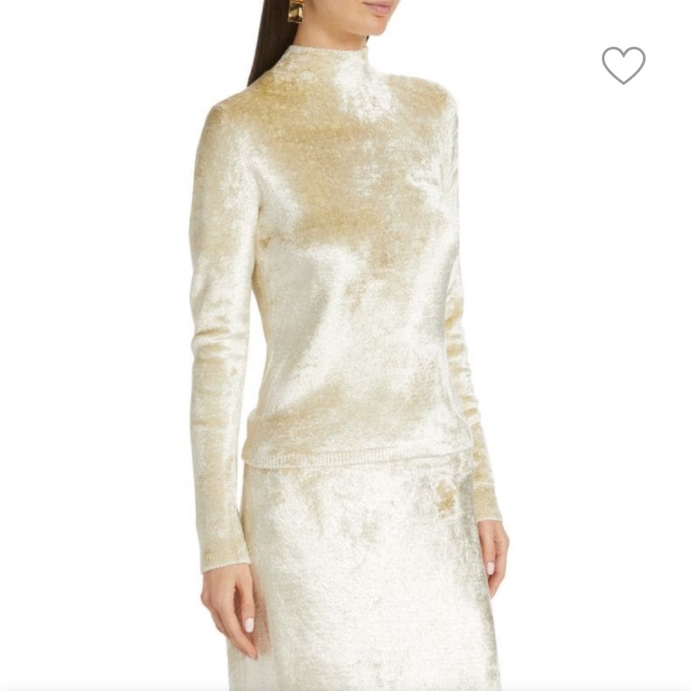 Vince Cream Velvet Crew Neck Sweater